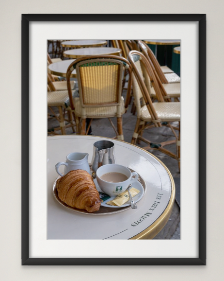 framed les deux magots Parisian breakfast