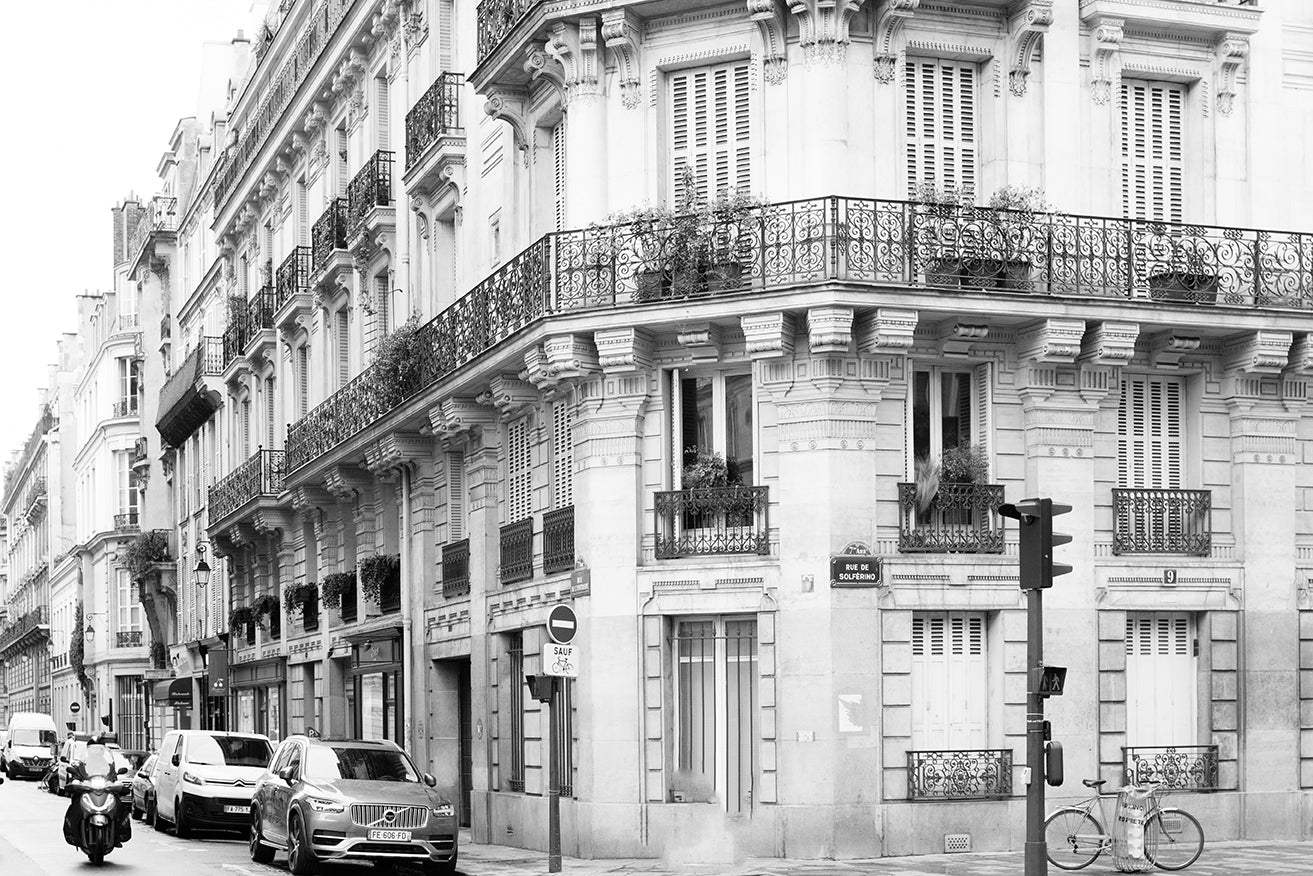 Left Bank Paris Street Black and White - Every Day Paris