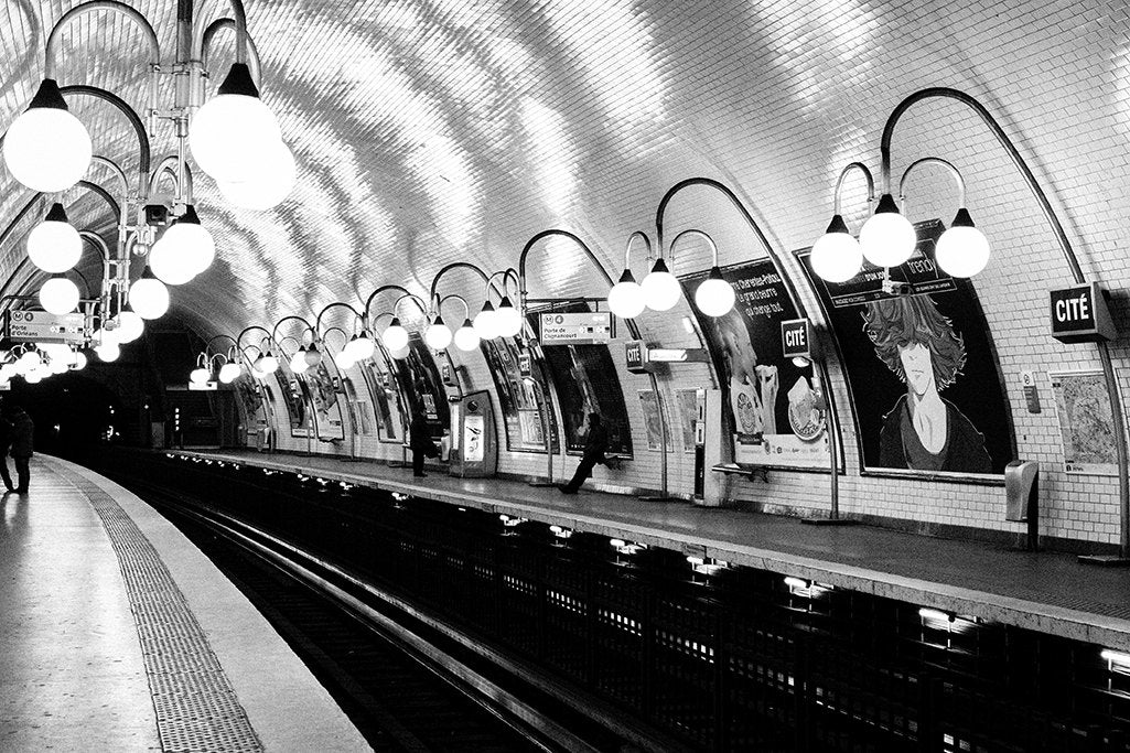 Paris Metro Cité in Black and White - Every Day Paris