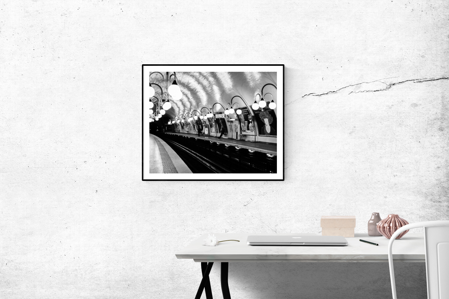 Paris Metro Cité in Black and White - Every Day Paris