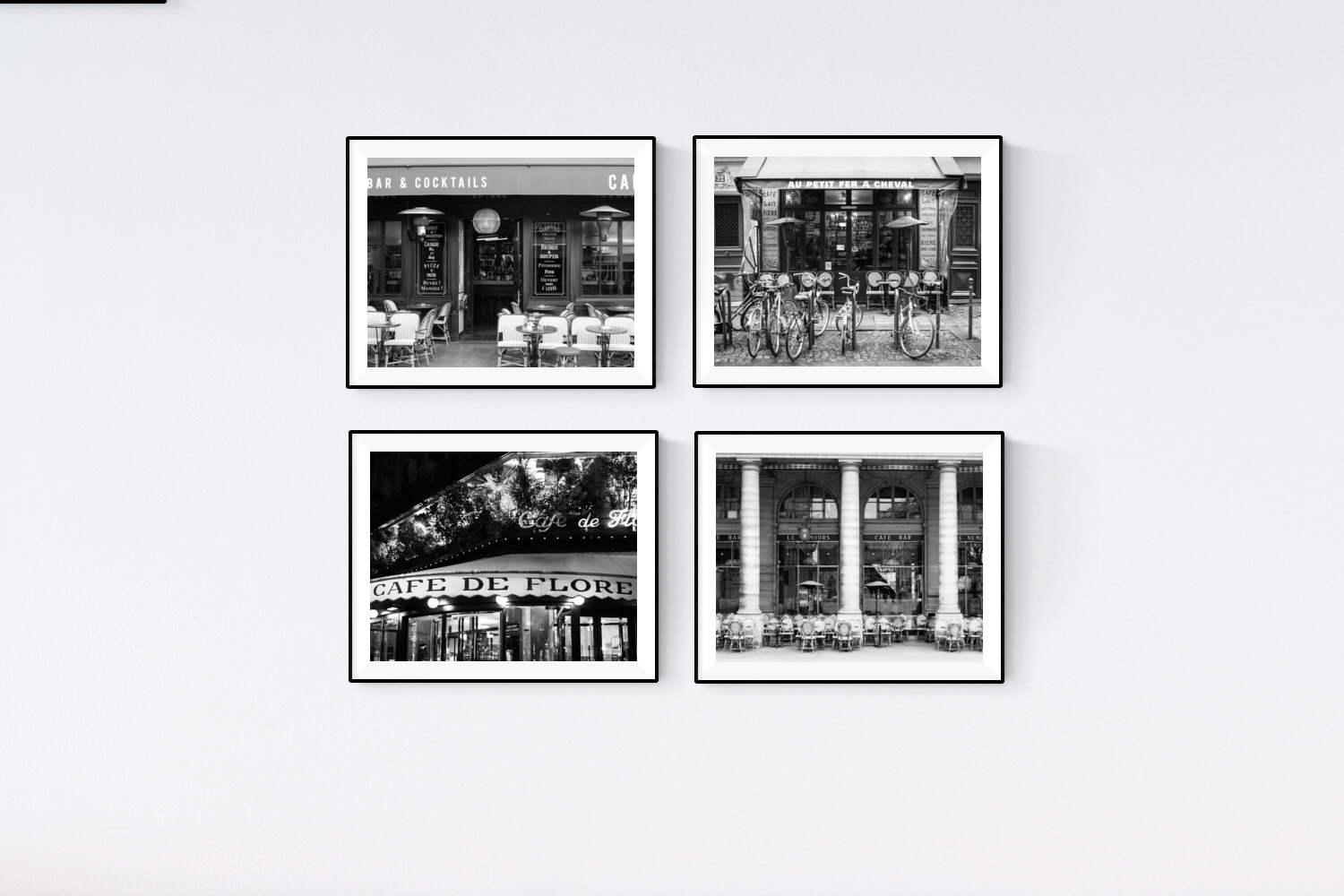 Paris Café Black and White Print Set of Four - Every Day Paris