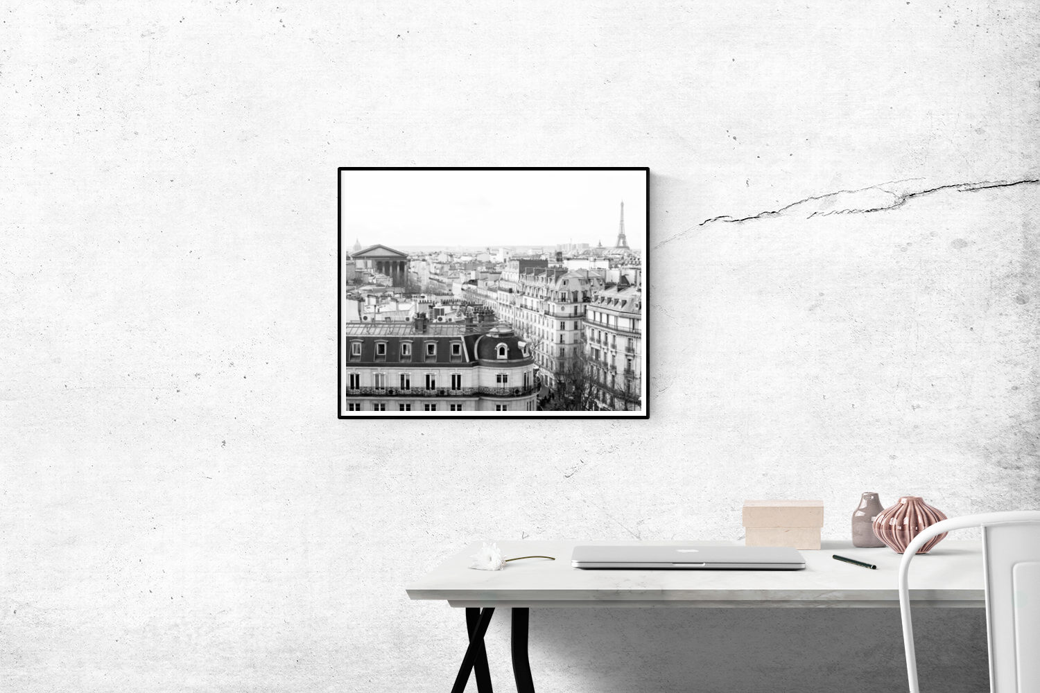 Eiffel Tower View of Paris in Black and White - Every Day Paris