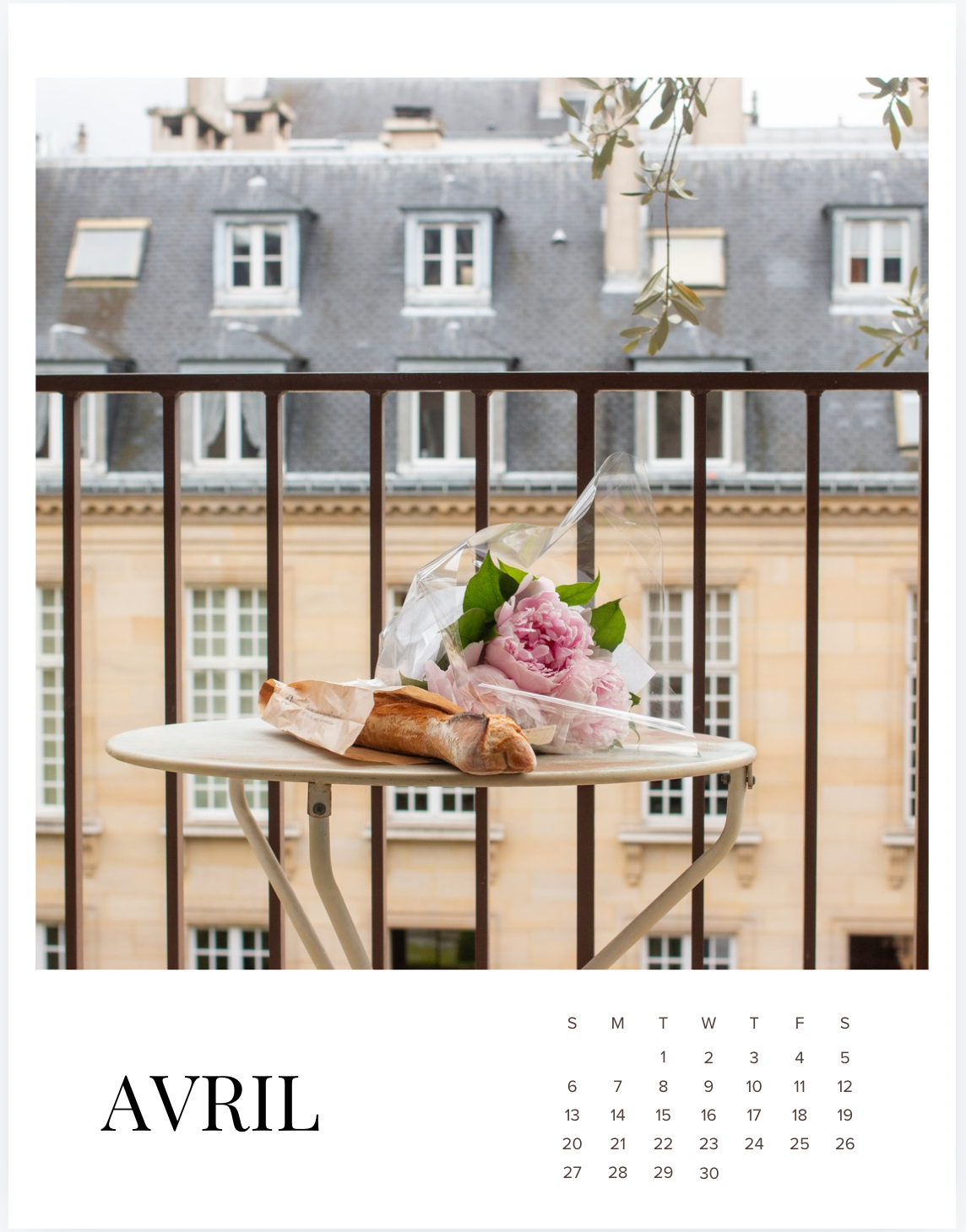 A Year in Paris 2025 Calendar