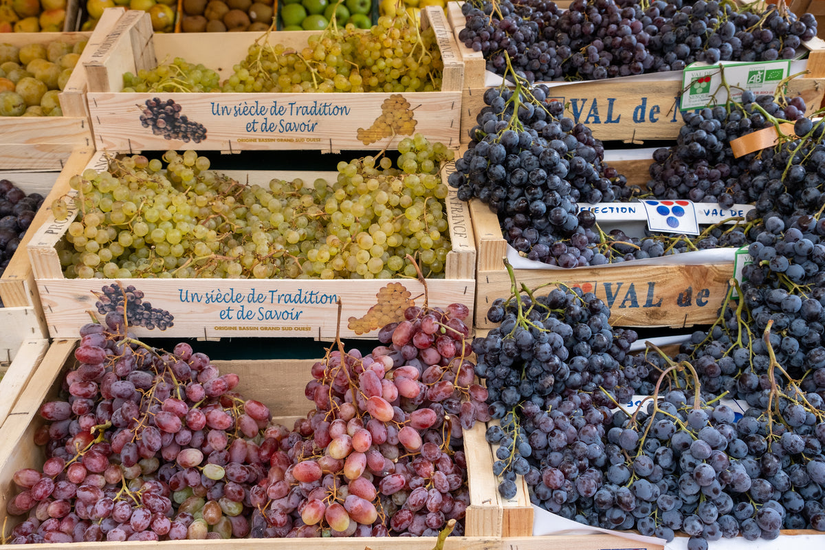 Grapes for Sale at the Market in Paris