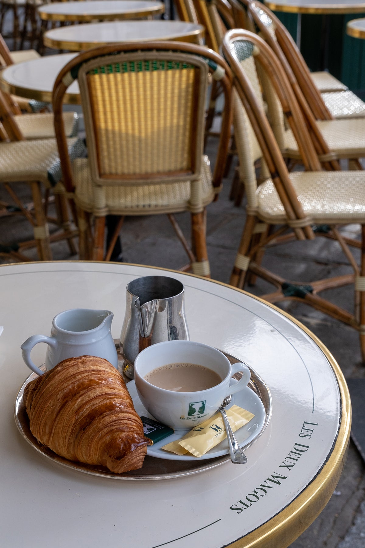 Morning Café and Croissant at Les Deux Magots