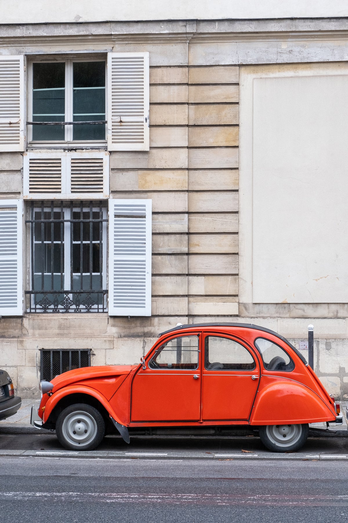 Red Car on The Streets of Paris