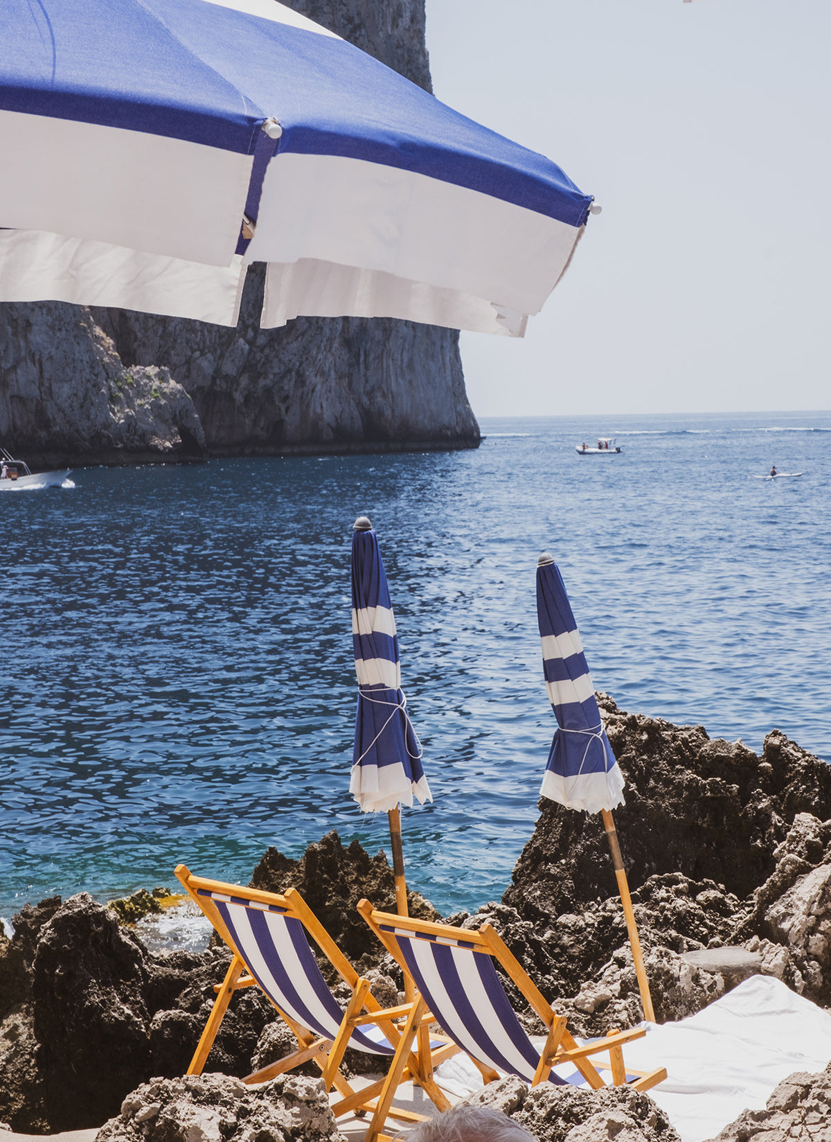 Umbrellas at Fontelina Beach Club in Capri