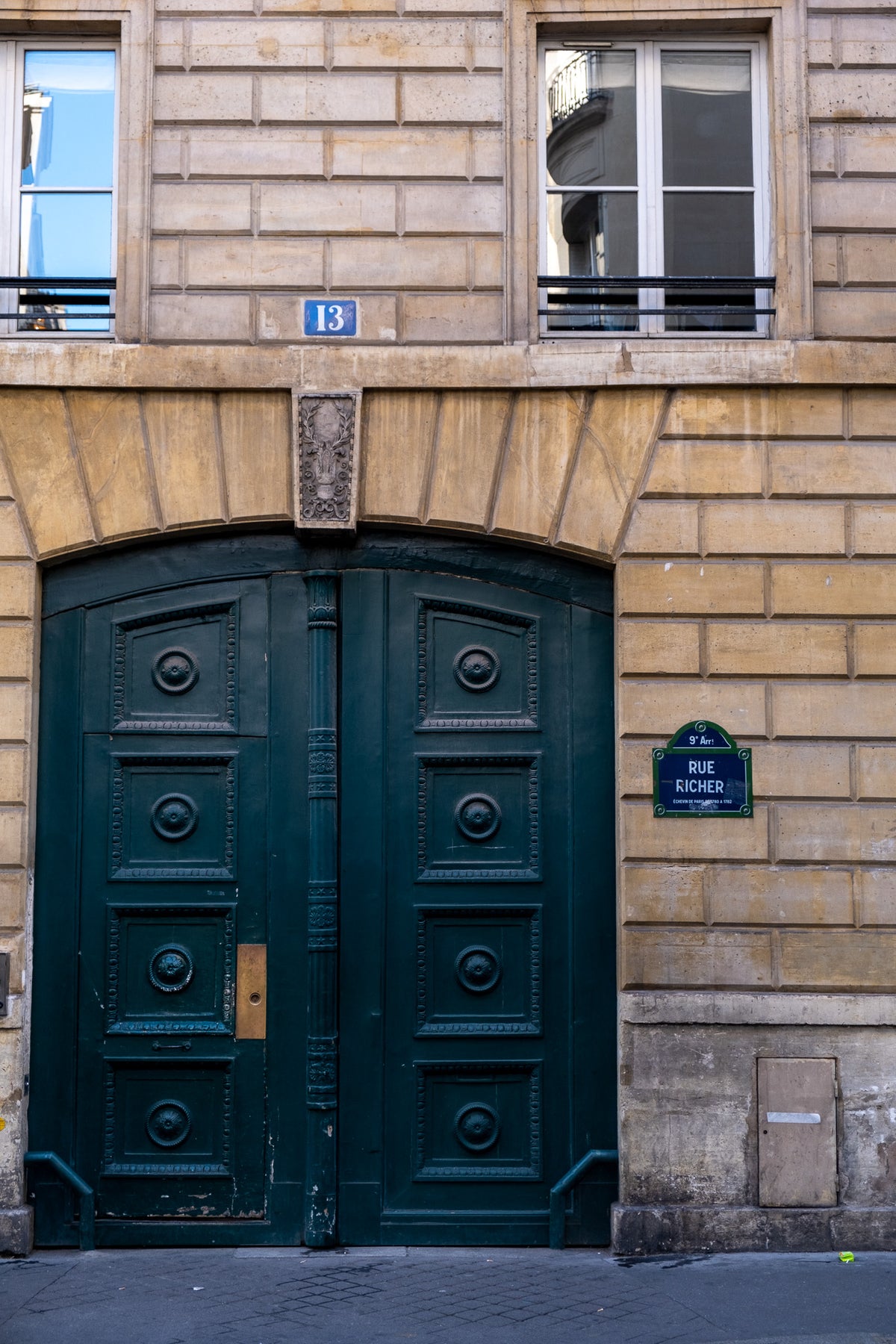 Rue Richer Green Door in Paris