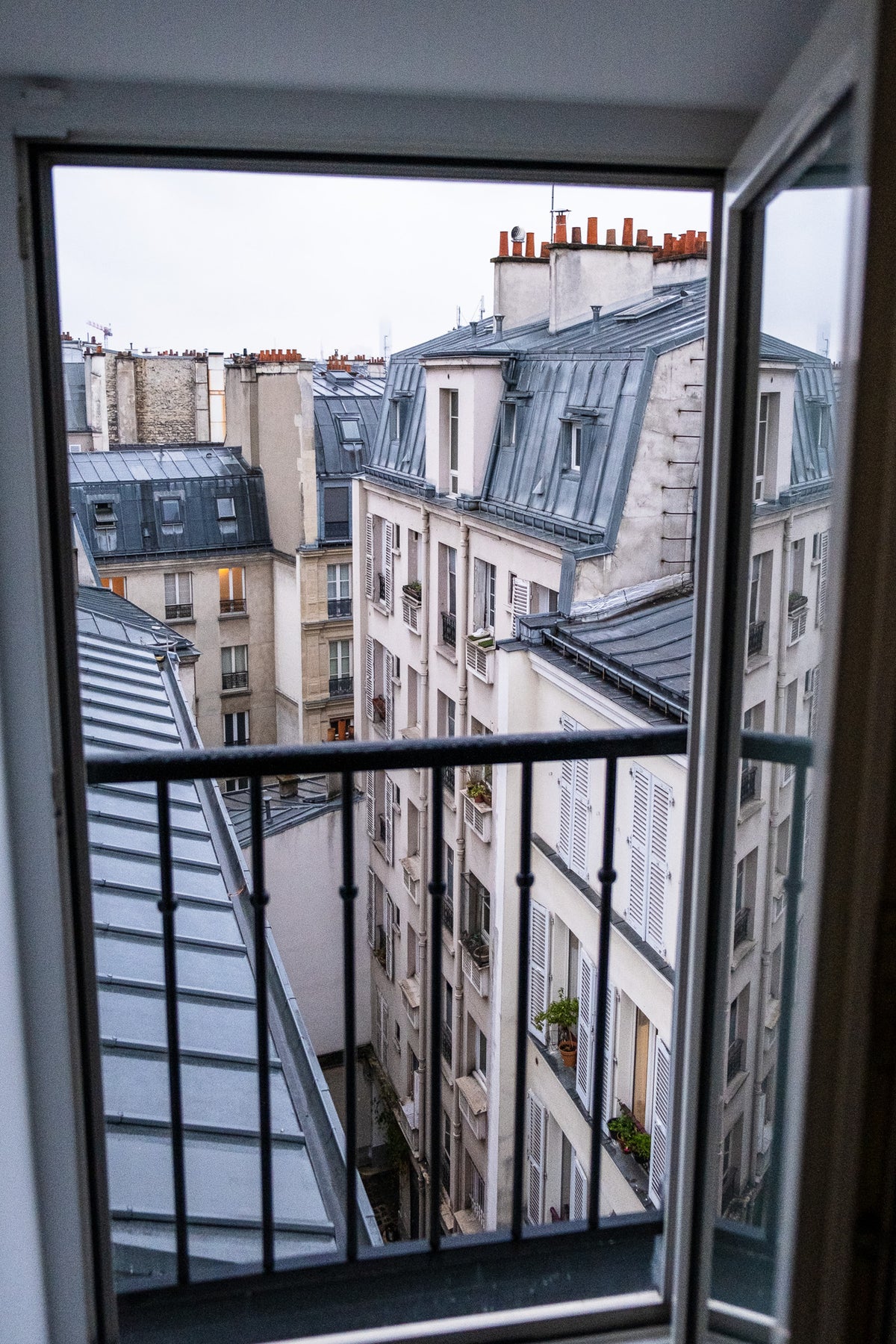 Parisian Rooftop Rainy Day View