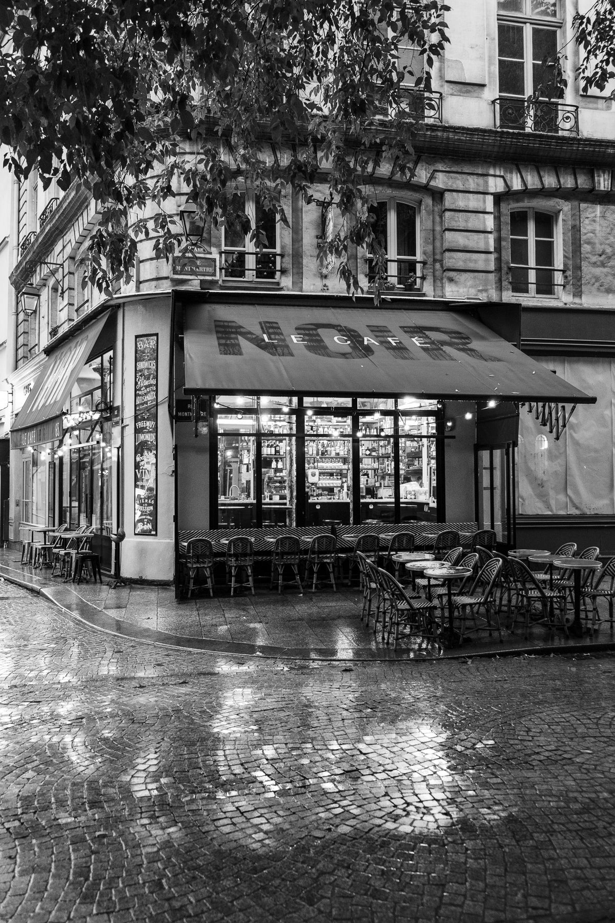 Paris Café in the Rain