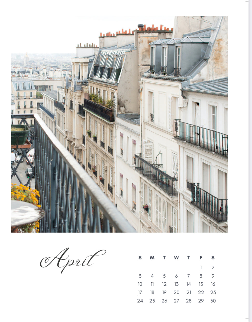 A Year in Paris 2022 Calendar Everyday Parisian