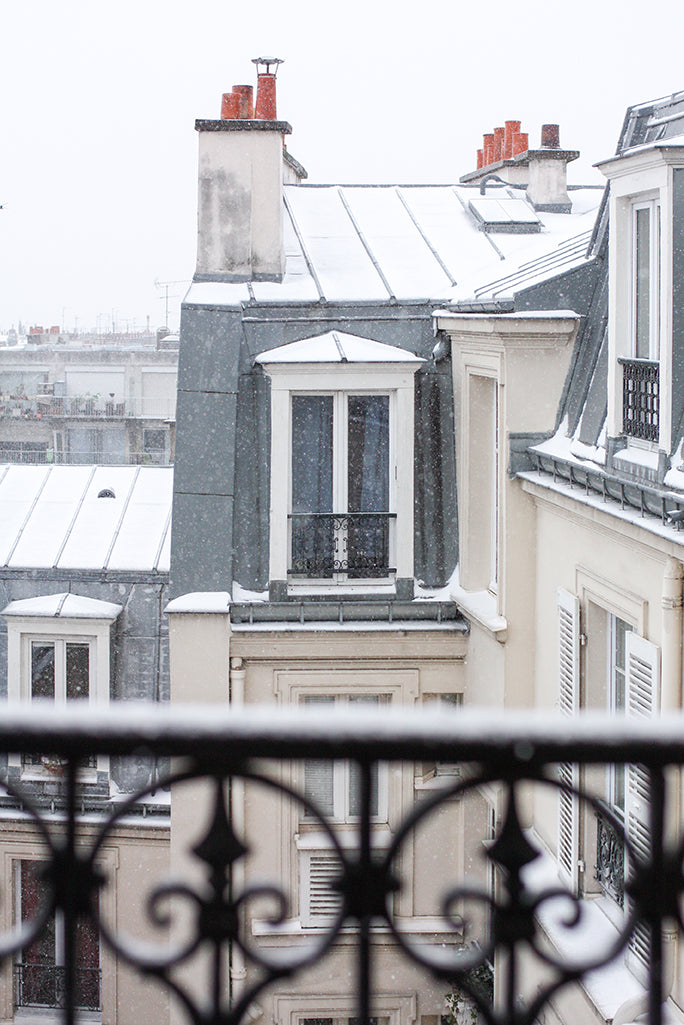 Parisian Balcony Covered in Snow - Every Day Paris 