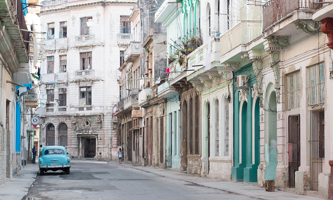 Blue Car on the Streets of Cuba - Every Day Paris 