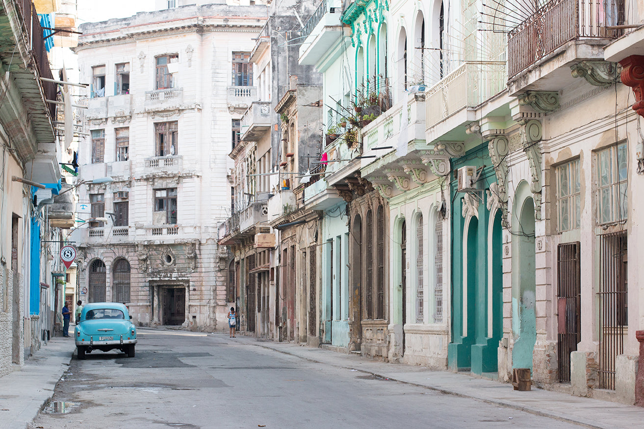 Blue Car on the Streets of Cuba - Every Day Paris 