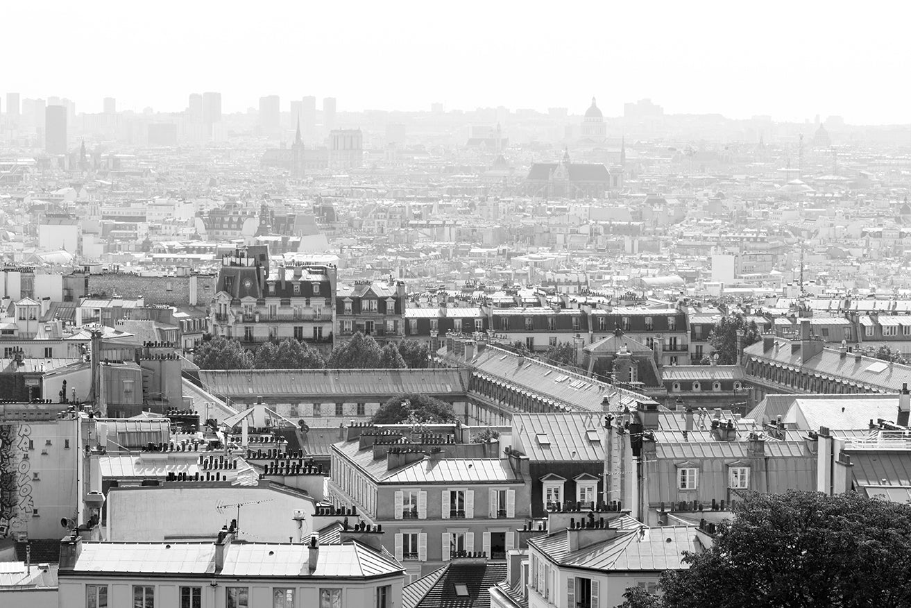 Montmartre View of Paris in Black and White - Every Day Paris 