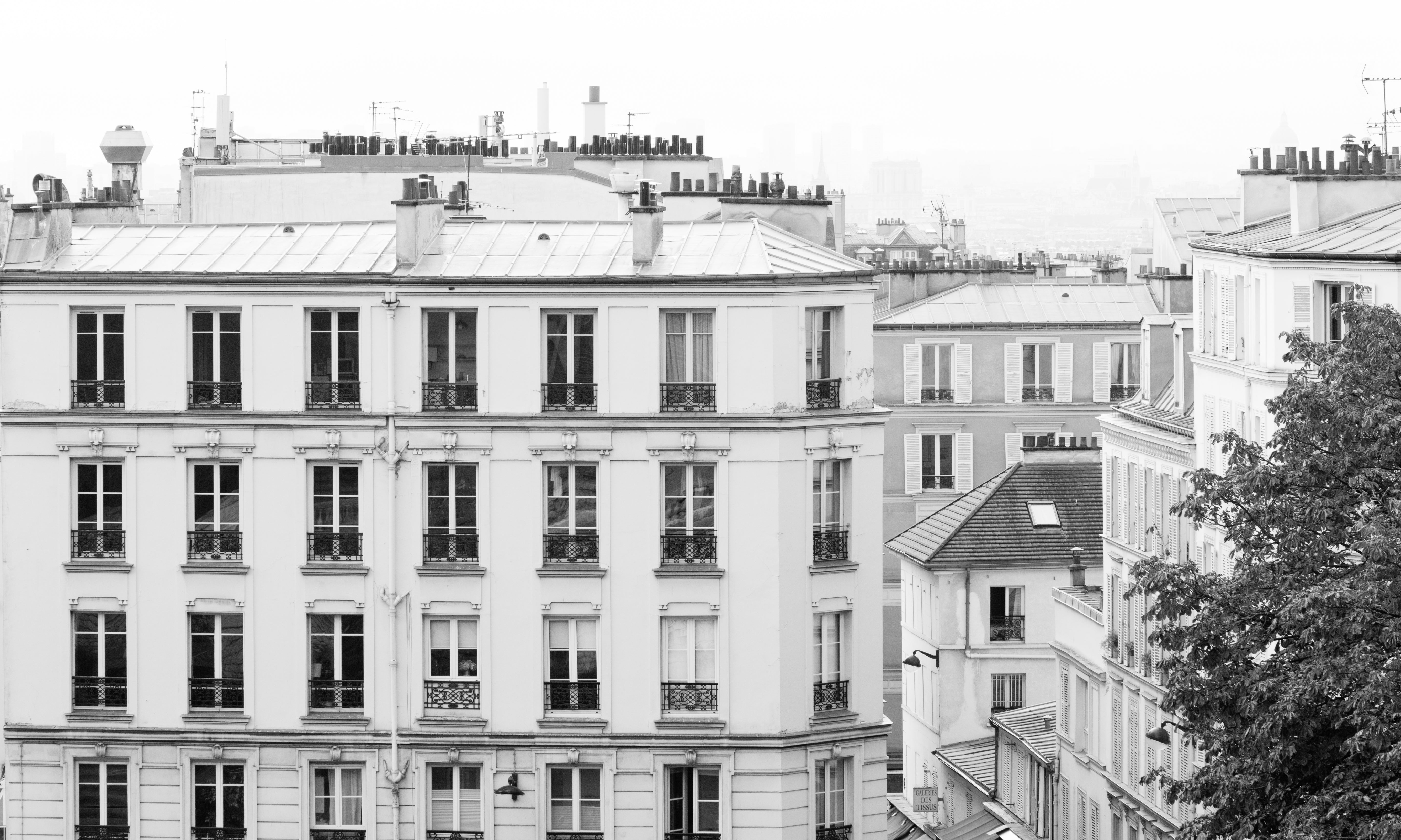 Montmartre Rooftop View of Paris in Black and White - Every Day Paris 