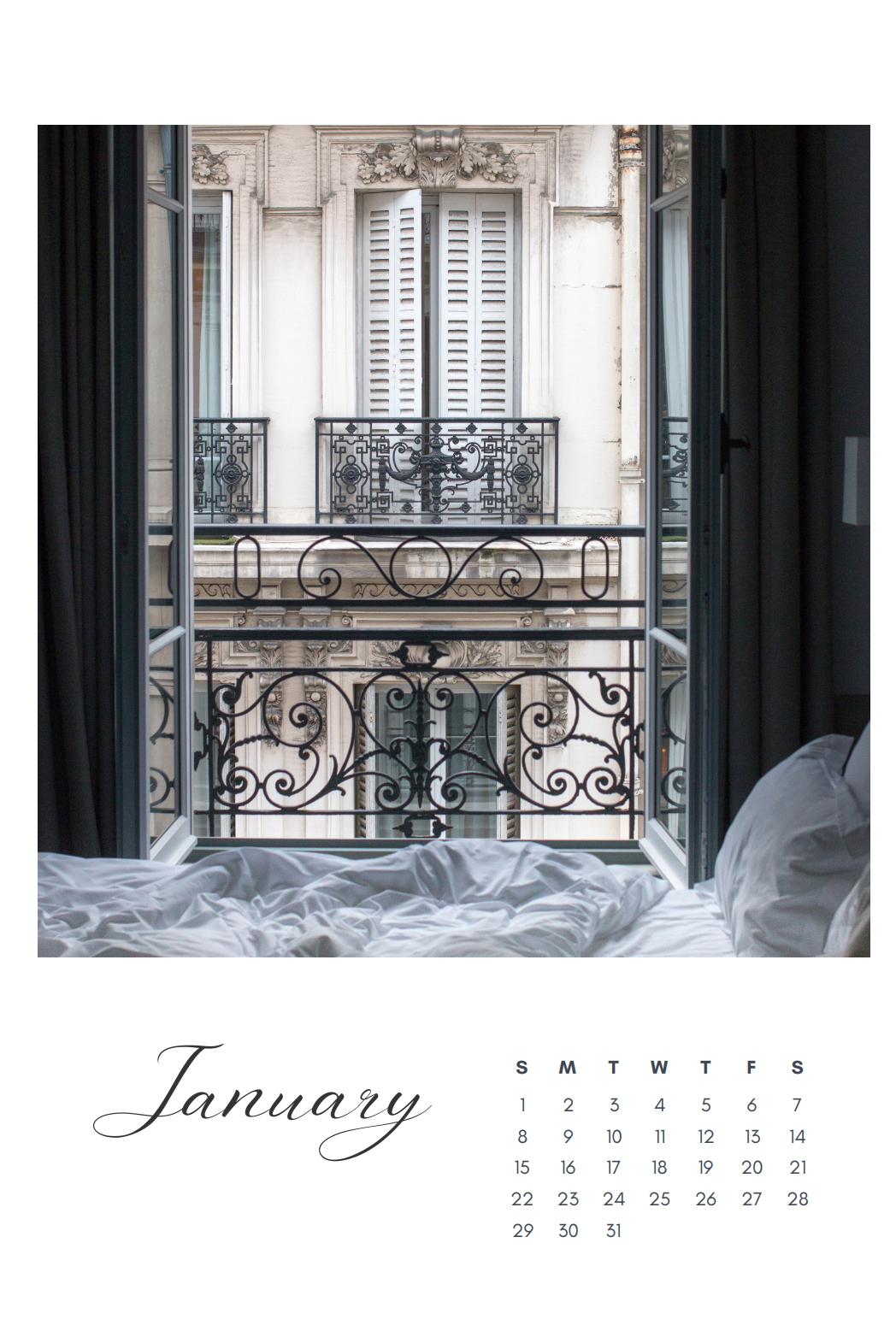 A Year in Paris 2023 Calendar