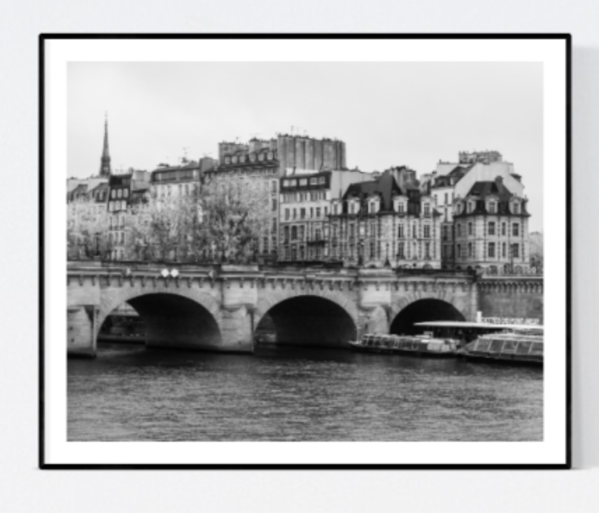 Rainy Morning on The Seine in Black and White