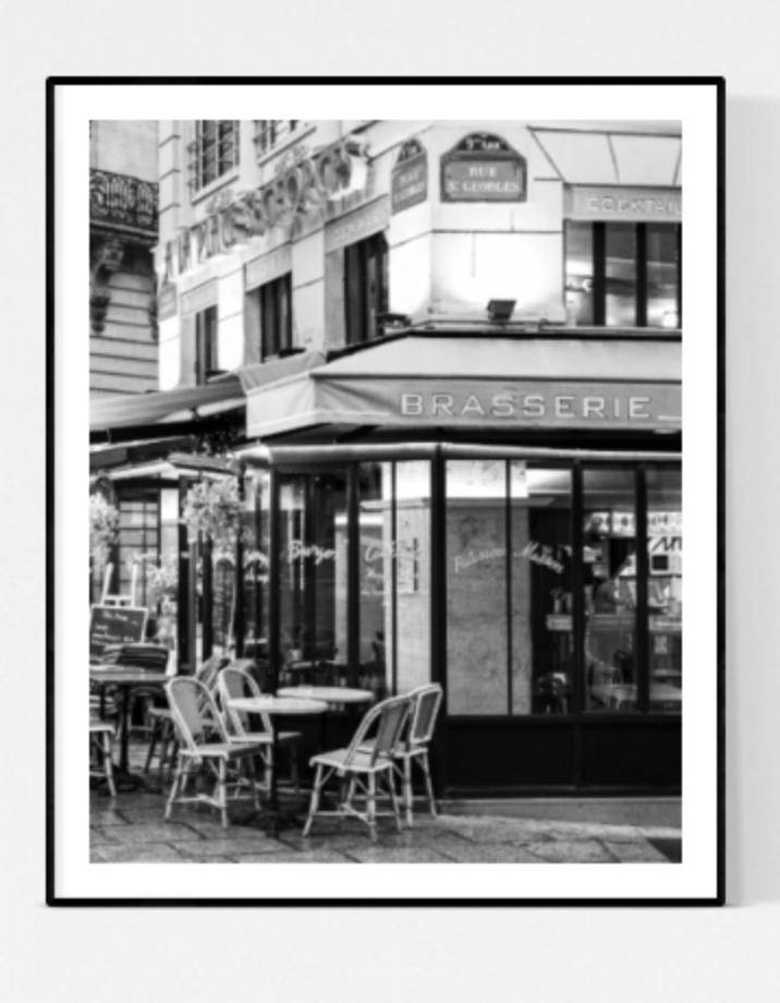 Parisian Brasserie Black and White