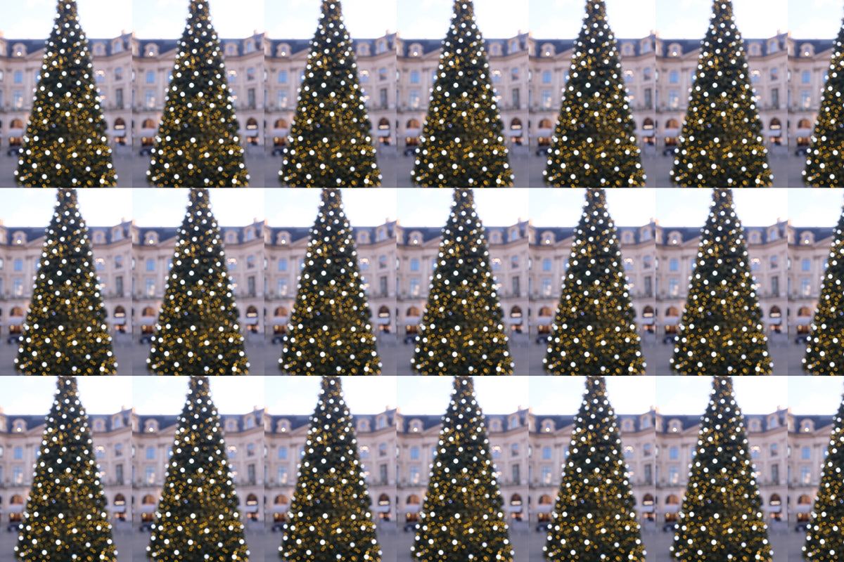 Paris Christmas Tree Wrapping Paper