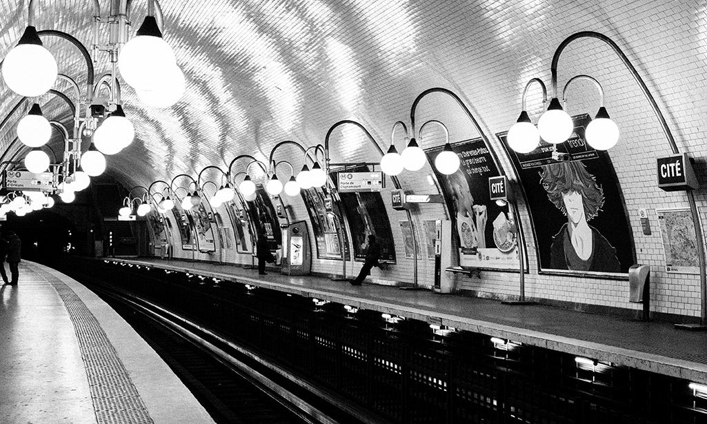 Paris Metro Cité in Black and White - Every Day Paris 