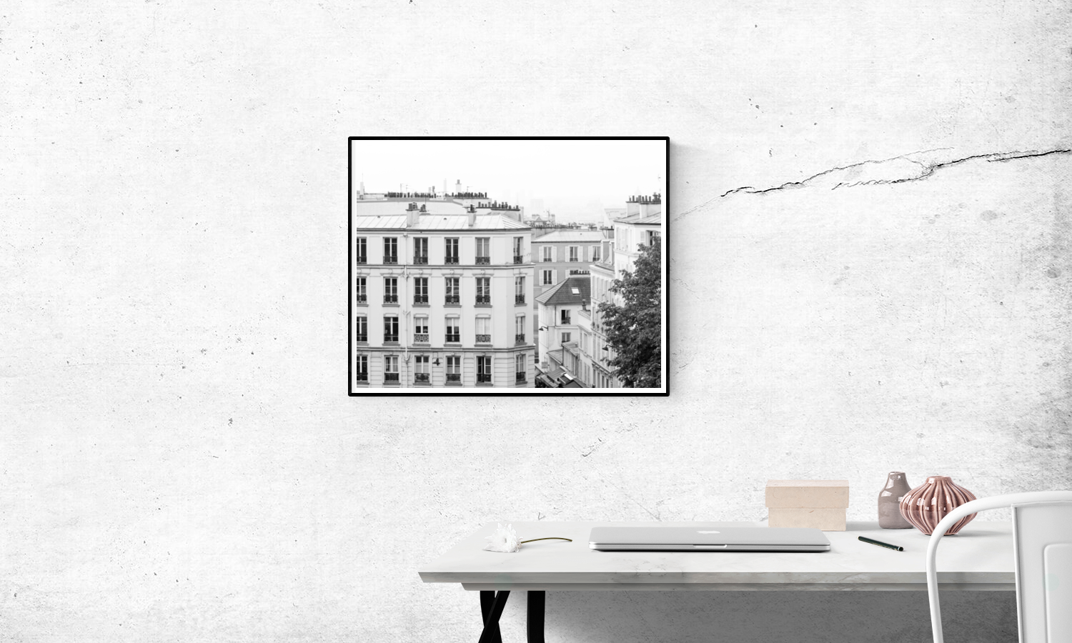Montmartre Rooftop View of Paris in Black and White - Every Day Paris 