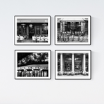 Paris Café Black and White Print Set of Four - Every Day Paris 